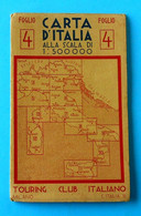 CARTA D'ITALIA Touring Club Italiano Old PRE-WW2 Road Map ISTRIA FIUME POLA BOLOGNA PADOVA VERONA VENEZIA Italy Italia - Cartes Routières