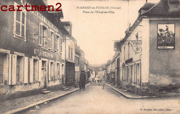 SAINT-AMAND-EN-PUISAYE PLACE DE L'HOTEL-DE-VILLE PUBLICITE AFFICHE MERCIER 58 NIEVRE - Saint-Amand-en-Puisaye