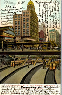 5051 USA - New York , Underground R. R. And Brooklyn Bridge , Terminal - Gelaufen 1906 - Transportes