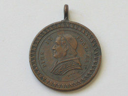 Ancien Pendentif Papale - PIUS IX PONT.MAX ANNO 1877    **** EN ACHAT IMMEDIAT **** - Royaux / De Noblesse