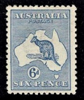 Australia 1913 Kangaroo 6d Ultramarine 1st Watermark MH - Nuovi