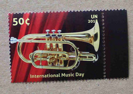 Ny18-03 : Nations-Unies (New-York / 1er Octobre Journée Internationale De La Musique - Cornet à Pistons - Neufs