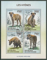 Hyena Hyenas Animals Ivory Coast M/S Of 4 Stamps 2014 - Otros