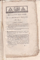 C 0 /03) 12 Brumaire An 3  Bulletin Des Lois De La République Française  Voir Présentation Ci-dessous - Décrets & Lois
