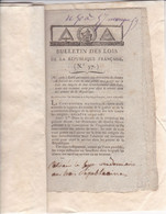C 0 /06) 18 Fructidor An 2  Bulletin Des Lois De La République Française  Voir Présentation Ci-dessous - Décrets & Lois