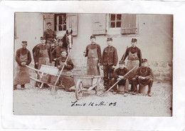 Carte Photo  14 X 9  -   Envoyée De BIERE Le 14 Août 1908. (beau Plan Avec Militaires Au Repos) - Bière