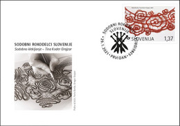 SLOVENIA  2021,NEW 29.01,ARTS AND CRAFTS,CONTEMPORARY LACEMAKING,LACE,FDC - Slovenia