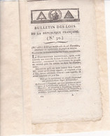 C 0 /10) 12 Fructidor An 2  Bulletin Des Lois De La République Française  Voir Présentation Ci-dessous - Décrets & Lois