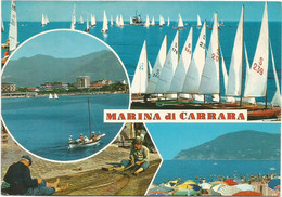 K4411 Marina Di Carrara - Panorama Vedute Multipla - Barca A Vela Sailing Boat Bateau A Voile / Non Viaggiata - Carrara