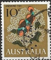 AUSTRALIA 1966 Decimal Currency - 10c Orange Clownfish (Anenome Fish) FU PERFIN MARKED "VG" - Perfins