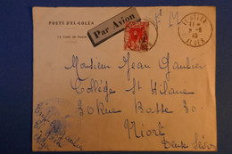 486 ALGERIE BELLE LETTRE 1940 PAR AVION FRANCHISE MILITAIRE EL GOLEA ALGER POUR PARIS + SURCHARGE - Storia Postale