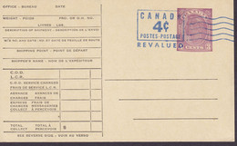 Canada Postal Stationery Ganzsache Entier PRIVATE Print CANADIAN NATIONAL EXPRESS King George VI. 4c. REVALUED Card - 1903-1954 Kings