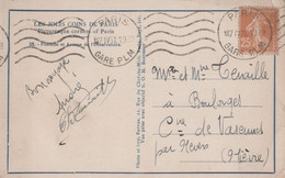 Delcampe - TF - Obliteration Mécanique PARIS GARE PLM - Sur Cp Paris Fontaine Et Avenue De L'observatoire - Bahnpost