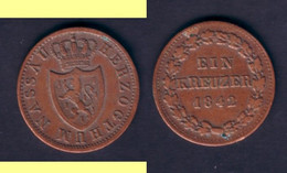 ETATS ALLEMANDS - NASSAU - 1 KREUZER 1842 - Petites Monnaies & Autres Subdivisions