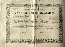 FRANCE CERTIFICAT D4ETUDES SECONDAIRES TOULOUSE 1921 - Diplome Und Schulzeugnisse