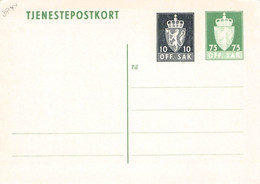 NORWAY - TJENESTE POSTKORT 75 + 10 Ö Unc / Q227 - Postwaardestukken