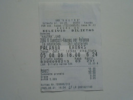 ZA339.50   Older  Bus   Ticket    -Lithuana  Palanga Kaunas  2005 - Ohne Zuordnung