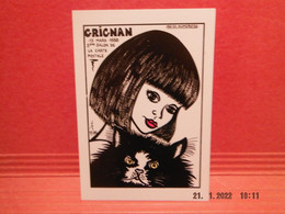 Cpm Signee Jacques Lardie  5eme Salon De La Cp De GRIGNAN 1988 Femme Chaton Charme-tirage Limite- - Bourses & Salons De Collections