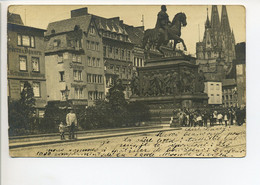 Carte Photo Allemagne KOELN Köln Cologne Animation Immeubles Statue Wilhem III  Animation Gebäude 1901 Peu Commune - Koeln