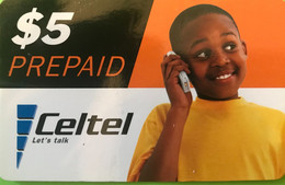 ZAMBIE  -  Prepaid  - Celtel - Youg Man With Phone  -  $ 5 - Sambia