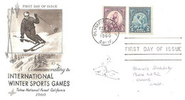 1960 "Olympic Valley" Cachet FDC Sur Timbres Olympiques De Los Angeles 1932 - Hiver 1960: Squaw Valley