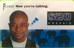 ZAMBIE  -  Prepaid  - Celtel - Young Man -  $ 20 - Zambia