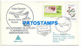 151861 ARGENTINA BUENOS AIRES COVER AÑO 1987 CANCEL VUELO ESPECIAL AVIATION CIRCULATED TO SPAIN NO POSTCARD - Lettres & Documents