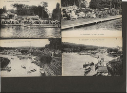 ISLE - ADAM - VAL D'OISE - LOT DE 4 CARTES SUR LA PLAGE -ANNEE 1915-1920 - L'Isle Adam