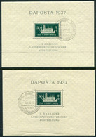 DANZIG 1937 DAPOSTA Exhibition Postage Block In Both Shades, Used.  Michel Block 1a+b - Mint