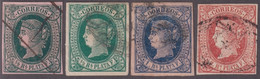 1864-107 CUBA SPAIN ANTILLES 1864 ISABEL II 1/2r-2r PAPEL BLANCO Y SALMON. - Prefilatelia