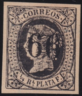 1866-162 CUBA SPAIN ANTILLES 1866 ISABEL II 1/4 R. "66" CORREO INTERIOR FORGERY. - Prephilately