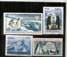 Preserve The Polar Regions & Glaciers. 4 Timbres Neufs ** France-Inde-Czech Republic. - Préservation Des Régions Polaires & Glaciers