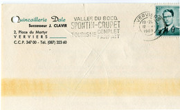 1969 1 Plikart(en) - Postkaart(en) - Zie Zegels, Stempels, Hoofding QUINCAILLERIE DALE - Verviers Succ. J. CLAVIR - Flammes