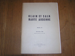 GLAIN ET SALM N° 19 Régionalisme Ardenne Fraiture Mont Le Ban Neuville Toponymie Grand Halleux Berverlo Gouvy Rettigny - Belgique