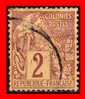 FRANCIA SELLO AÑO DE EMISIÓN 1881 DIOSA SENTADA DEL COMERCIO TIPO ALPHÉE COLONOAS FRANCESAS - 1906-08 Palmiers – Faidherbe – Ballay