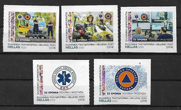 GREECE 2020 CIVIL PROTECTION - Greek Emergency Care EKAB, Complete Set Of 5 Self Adhesive Stamps From The Booklet MNH - Nuevos