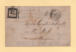 Mayenne - 51 - 3 Nov 1868 - Tribunal De Police - Defaut D Eclairage D Une Voiture - Timbre Taxe - 1859-1959 Storia Postale