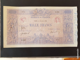 1000 Francs Bleu Et Rose 1916 - 1 000 F 1889-1926 ''Bleu Et Rose''