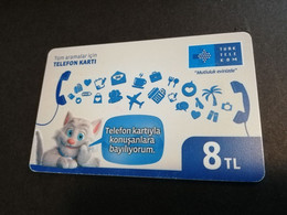 TURKIJE CHIPCARD  KITTY/CAT 8TL       Fine Used Card  **4617** - Turkey