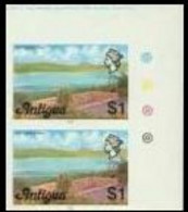 ANTIGUA 1976 Postworks Dam Lake $1 CORNER.IMPERF.PAIR (no Imprint) - Sonstige & Ohne Zuordnung