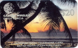 DIEGOGARIA : DGAR18 $20 (small) Palmtrees At See/sunset USED - Diego-Garcia