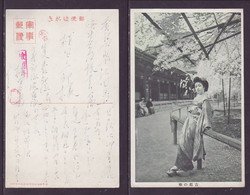 JAPAN WWII Military Japanese Woman Spring Picture Postcard North China CHINE WW2 JAPON GIAPPONE - 1932-45 Mantsjoerije (Mantsjoekwo)
