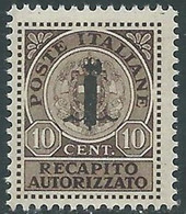 1944 RSI RECAPITO AUTORIZZATO 10 CENT MNH ** - RB6-8 - Express Mail