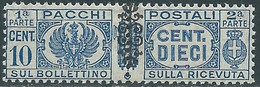 1945 LUOGOTENENZA PACCHI POSTALI 10 CENT MNH ** - CZ19-2 - Pacchi Postali