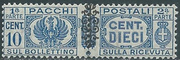 1945 LUOGOTENENZA PACCHI POSTALI 10 CENT MNH ** - CZ19-3 - Pacchi Postali