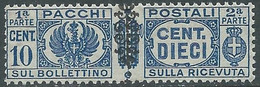 1945 LUOGOTENENZA PACCHI POSTALI 10 CENT MNH ** - CZ19-9 - Postpaketten