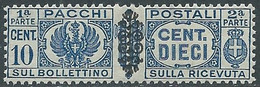 1945 LUOGOTENENZA PACCHI POSTALI 10 CENT MNH ** - CZ19-10 - Pacchi Postali