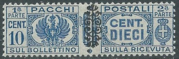 1945 LUOGOTENENZA PACCHI POSTALI 10 CENT MNH ** - CZ21-4 - Postal Parcels