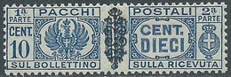 1945 LUOGOTENENZA PACCHI POSTALI 10 CENT MNH ** - CZ21-8 - Pacchi Postali