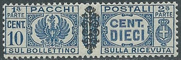 1945 LUOGOTENENZA PACCHI POSTALI 10 CENT MNH ** - CZ21-8 - Paquetes Postales